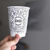 Gobelet en papier BIO de 350 ml imprimé personnalisé avec le logo 'Dan & Decarlo'