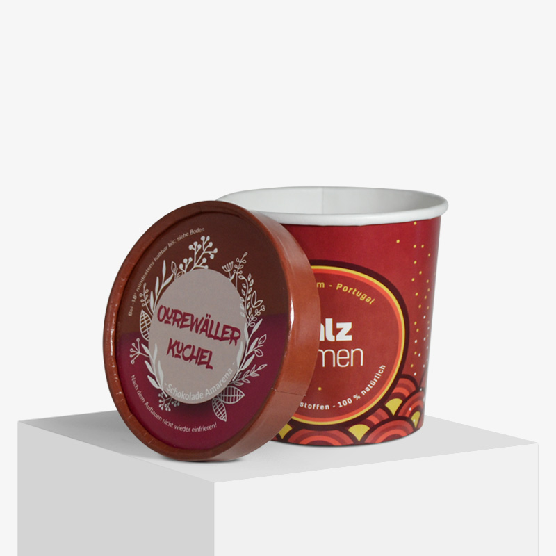 Comment acheter vos nouveaux bols à soupe  | Limepack ice cream cup small red lid off
